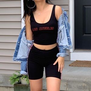 Black Cropped Tank Top